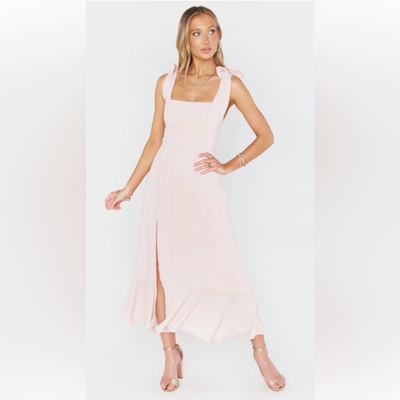 Show Me Your Mumu Claire Midi Dress Dusty Blush M - Picture 5 of 14